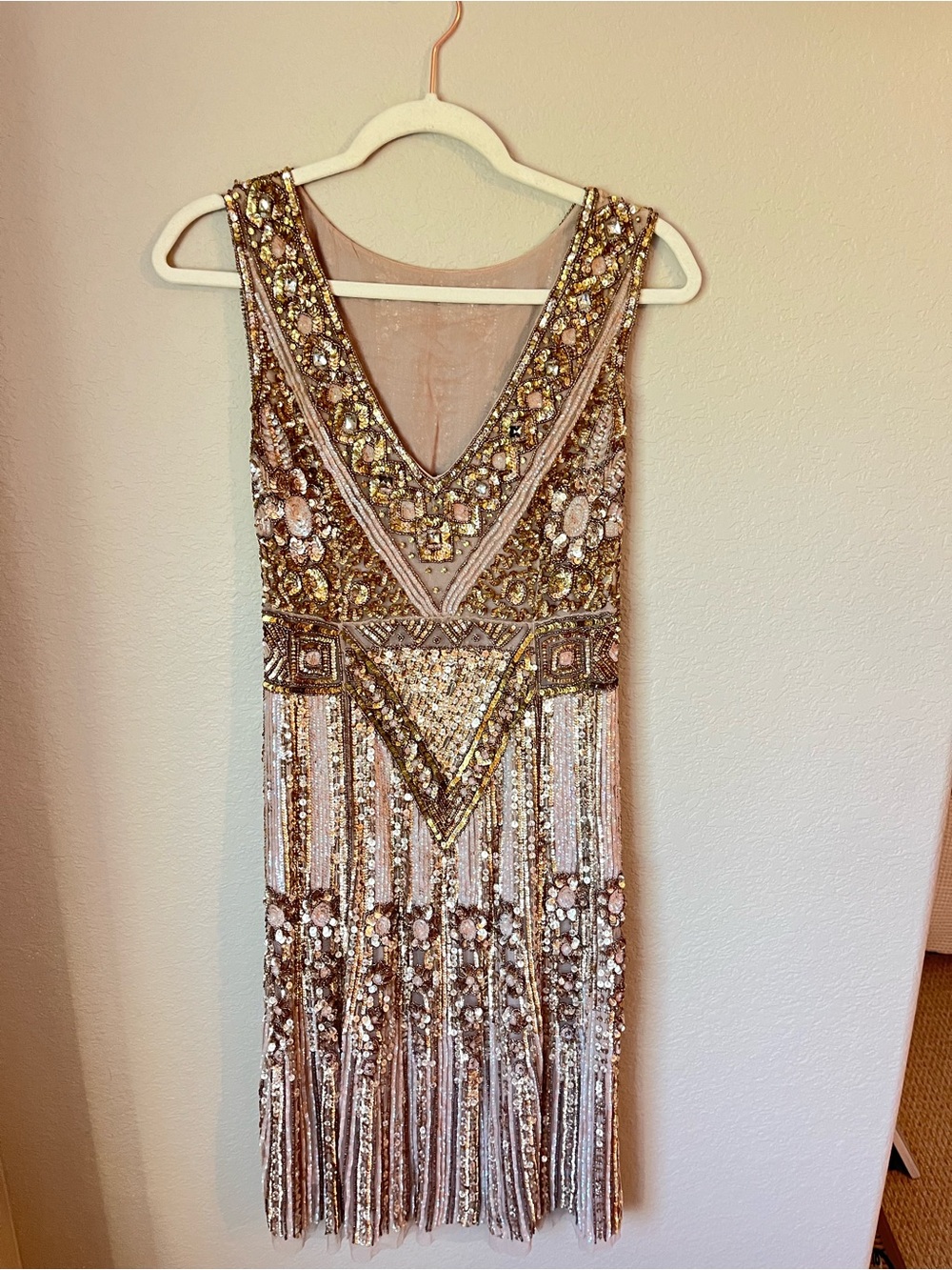 Flapper Style Beaded & Sequin Glam Dress Small - No fringe / Pristine condition